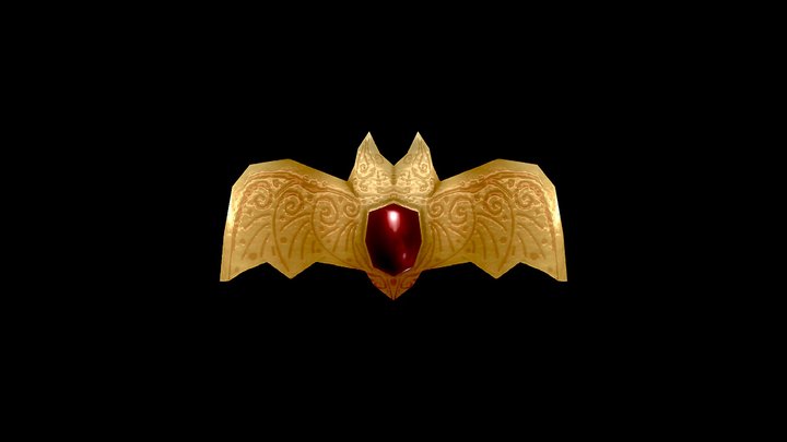 17 Bat Ornament (color) 3D Model