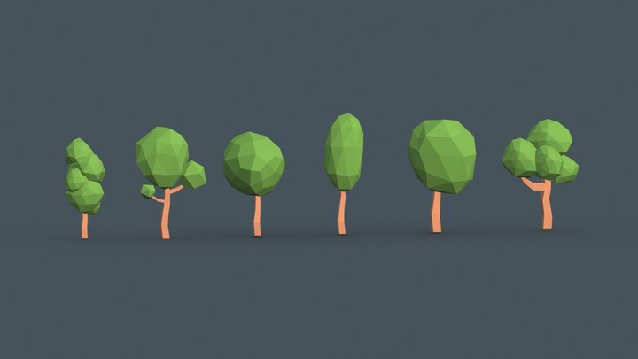 Low Poly Trees - Free Asset Pack 3D Model