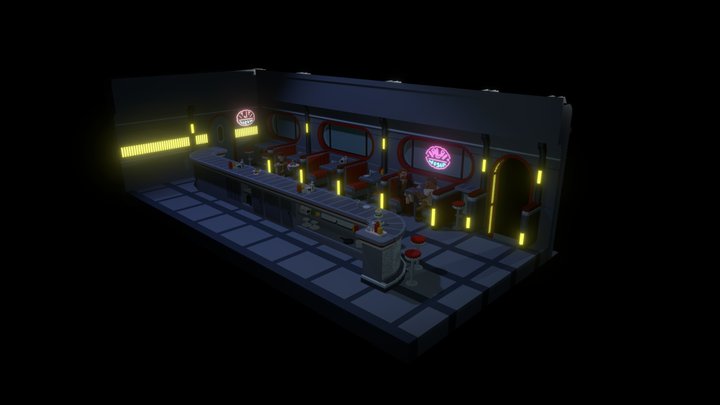 Star Wars Dex's Diner - voxel art 3D Model