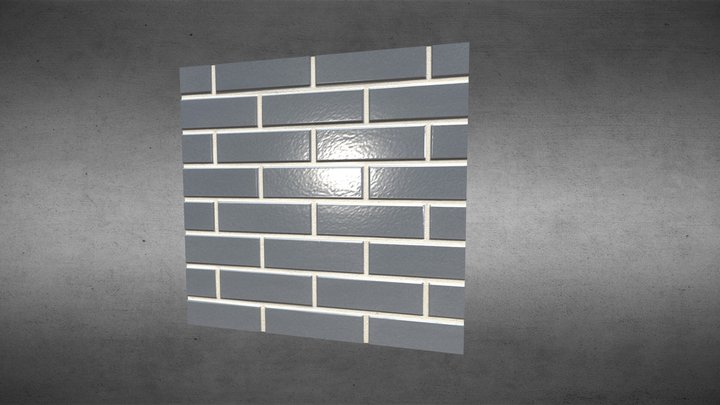 Brick grey glossy,  Klinker grau glasiert 3D Model