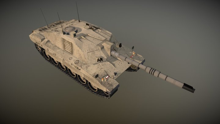 Challenger 2 Main Battle Tank 3D Model