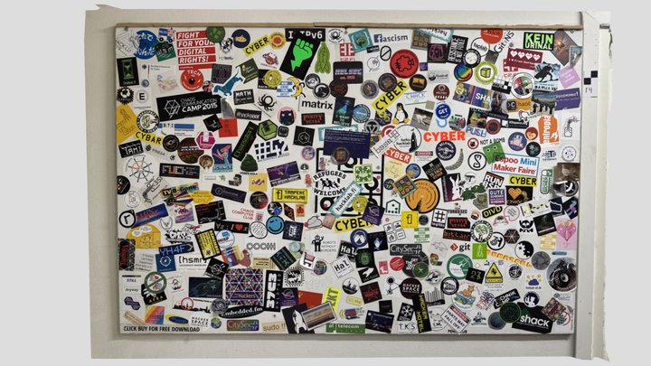 Hacklab Helsinki sticker board – Free 3D Model STL