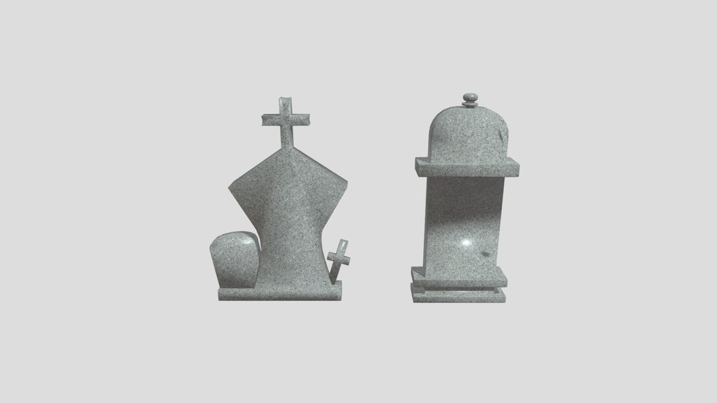 Tombstone 10 Low Poly