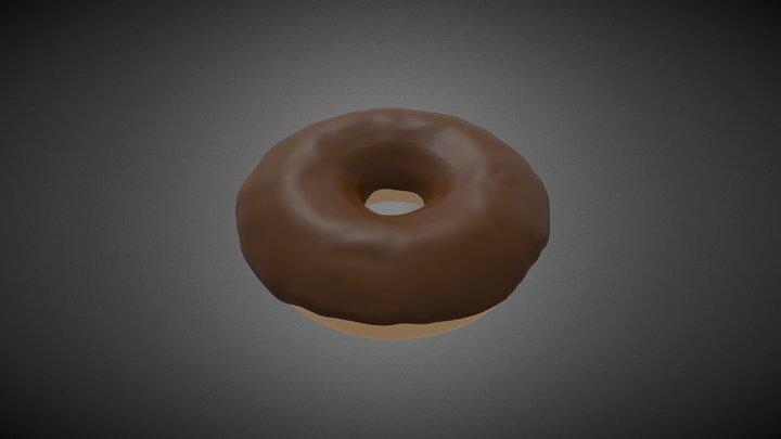 Realistic Chocolate Donut 3D Model