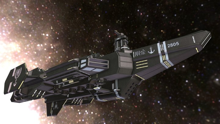 Solarian battlecruiser Kongo 3D Model