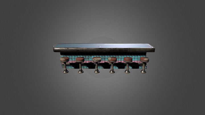 Diner Counter v2 3D Model