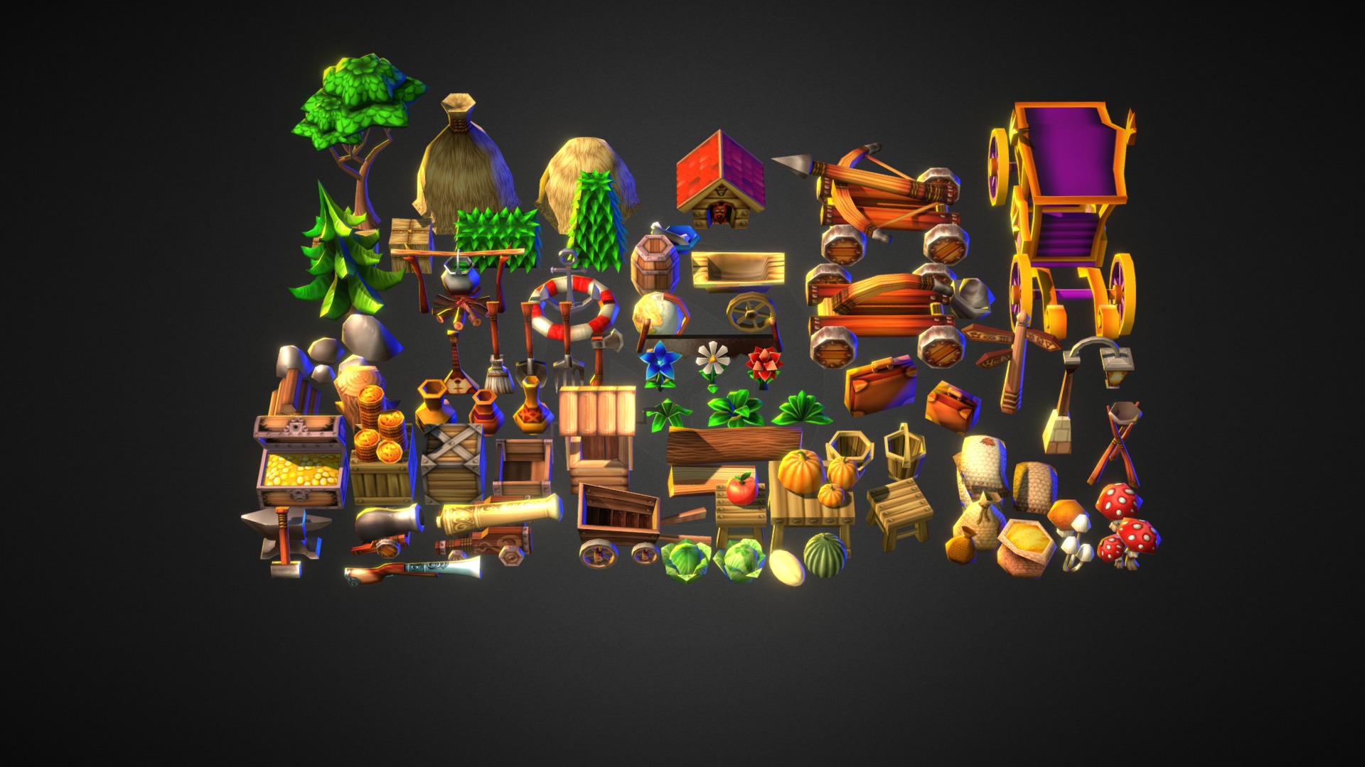 3D model Low-Poly Models Pack - This is a 3D model of the Low-Poly Models Pack. The 3D model is about a screenshot of a video game.