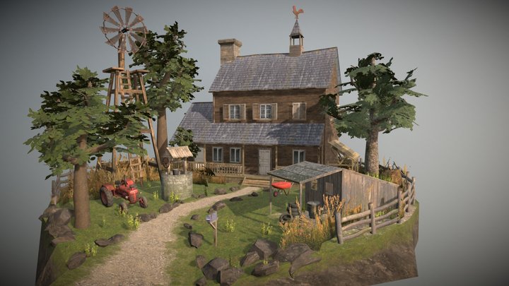 DAE Diorama retake - Small Farm 3D Model