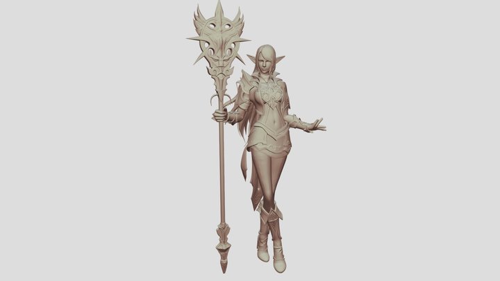 Lineage light elf priest 3D Model
