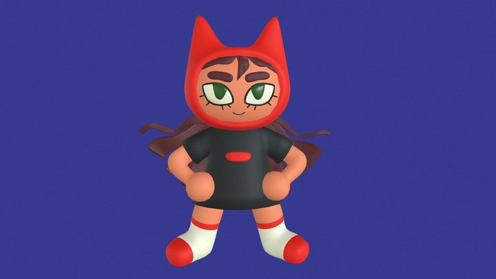 Cute Cartoon Character 3D Model