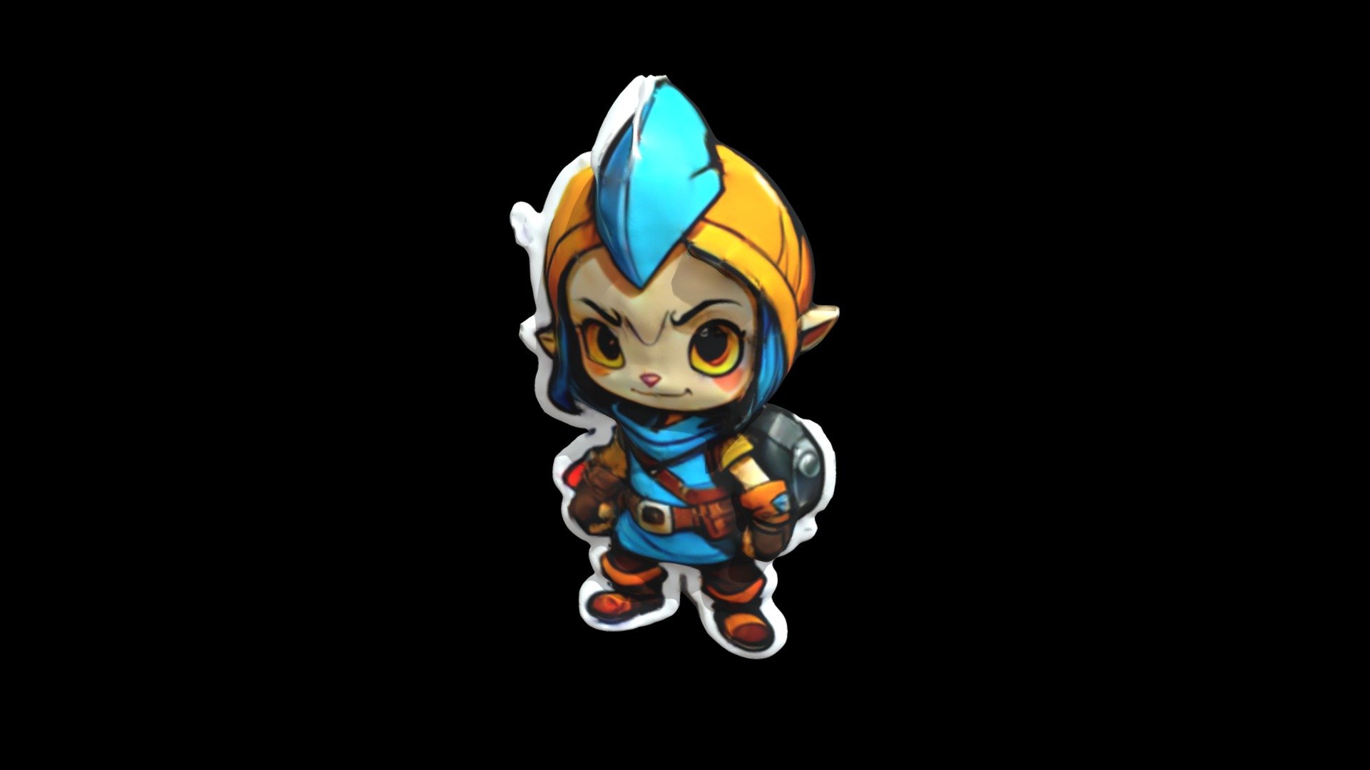 a sticker of a cartoon character with an angr - Download Free 3D model ...