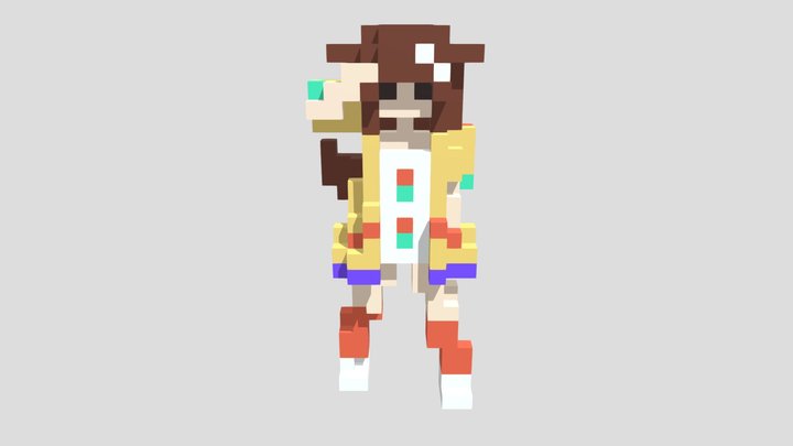 Inugami Korone voxel 3D Model