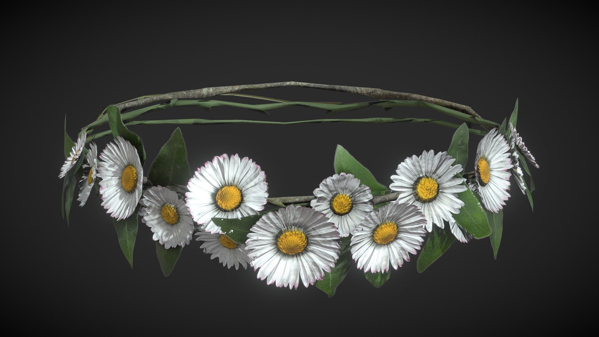Daisy Flower Crown low poly Buy Royalty Free 3D model by Karolina
