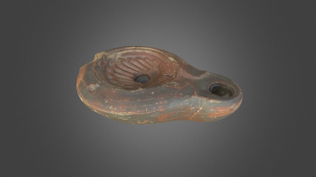Romeins geverfd olielampje — Sketchfab embed 3D viewer