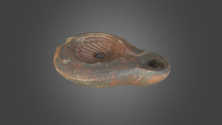 Romeins geverfd olielampje 3D Model