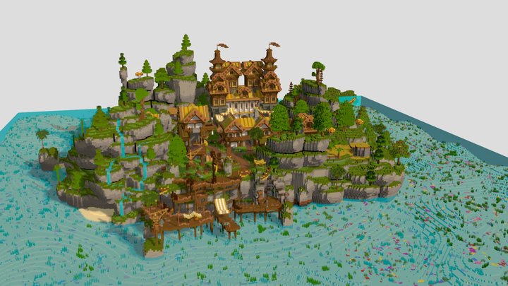 Sunlit Village 3D Model