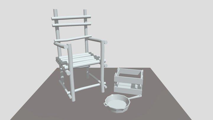 Forest Loner - 3 Simple props 3D Model
