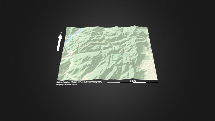 十八重溪_等高地图 – Free 3D Model STL