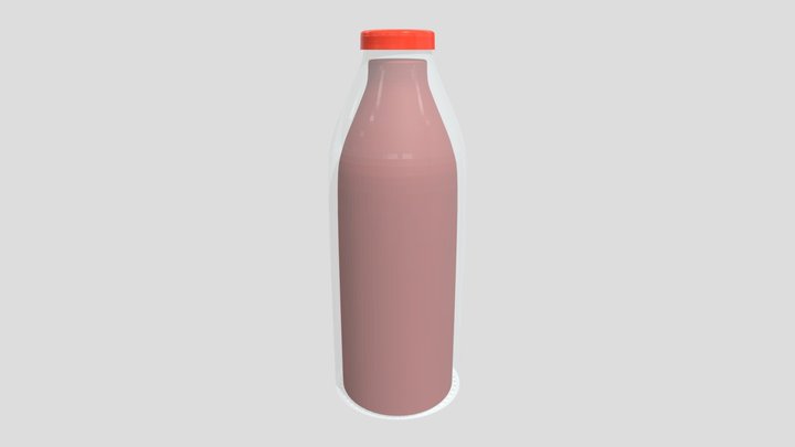 Summer Berry Juice Bottle 3D Model