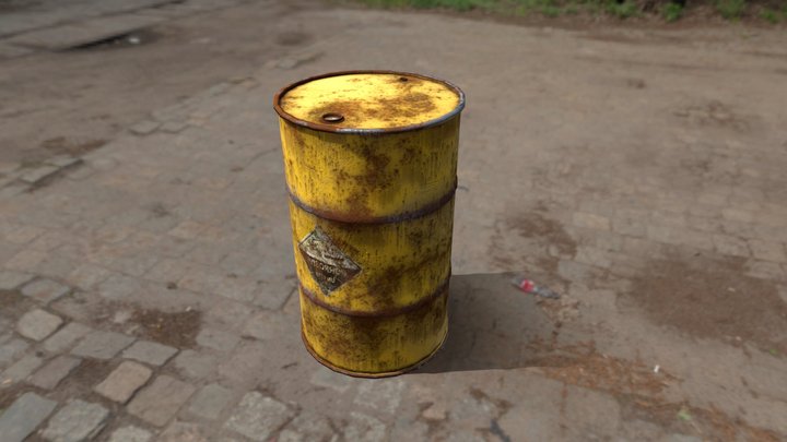 old yellow barrel 3D Model