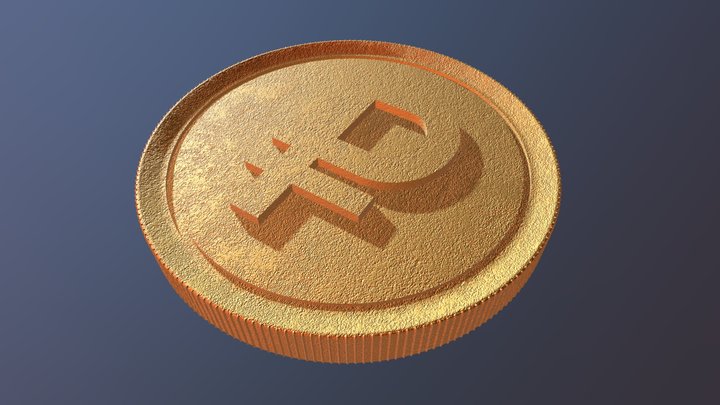 RUSSIA GOLD COIN 3D Model