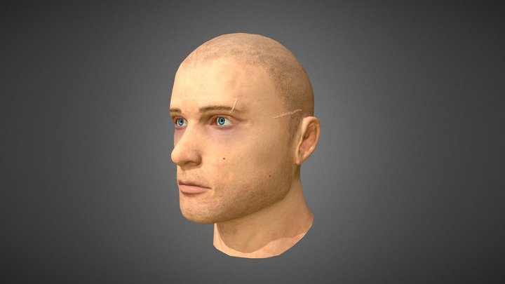 Male Face (head) 3D Model