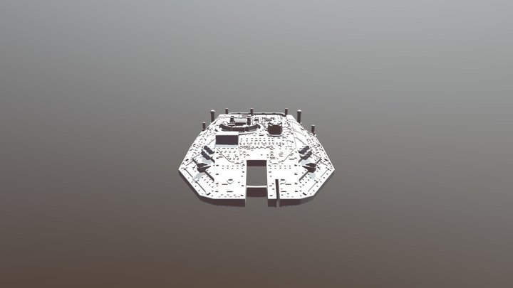001-merkava-mk4-v2-turret-hollow (repaired) 3D Model