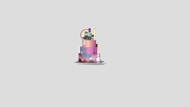 Twisted Cake 3D Model