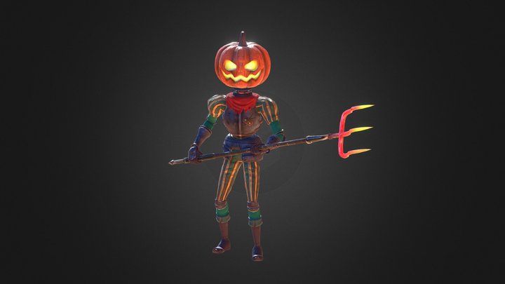 Halloween Pumpkin Lantern Knight 3D Model
