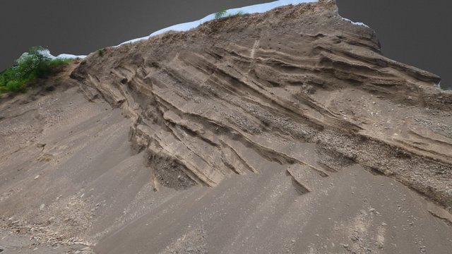 Remnant delta deposit in gravel quarry 3D Model