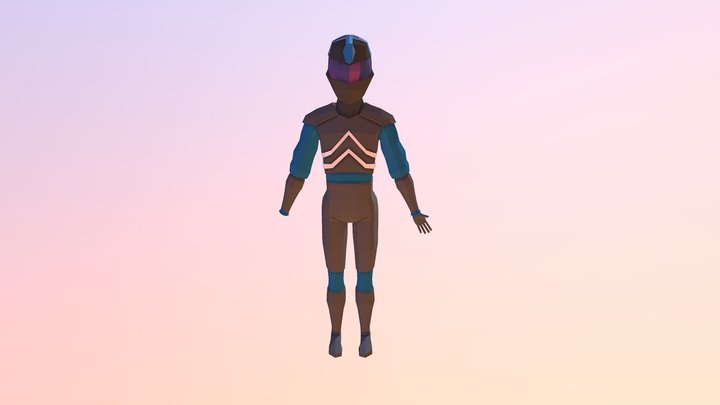Motoqueiro Futurista 3D Model