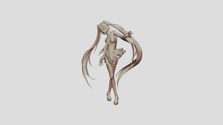 Hatsune Miku Neon Pose 3D Model