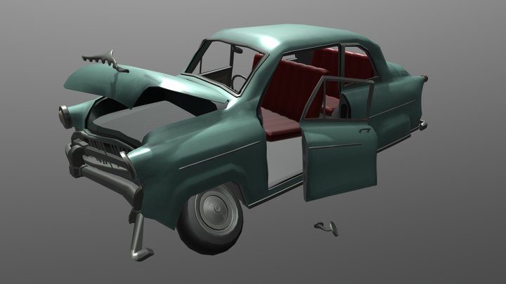 Hudson Jet Crashed 3D Model
