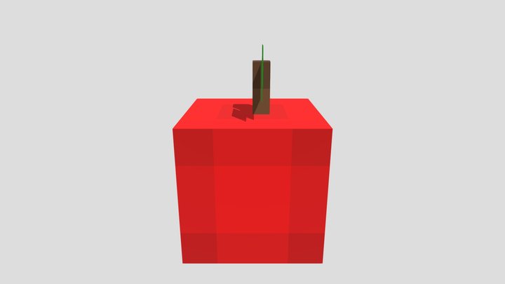 3d Minecraft Apple 3D Model