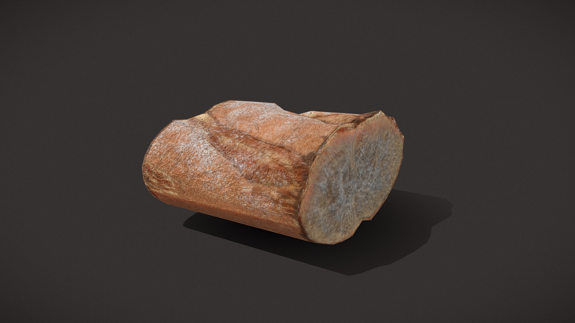 3D model Bread Piece - This is a 3D model of the Bread Piece. The 3D model is about a stone with a dark background.