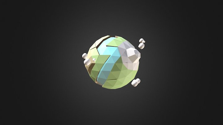 Low Poly Planet Earth 3D Model