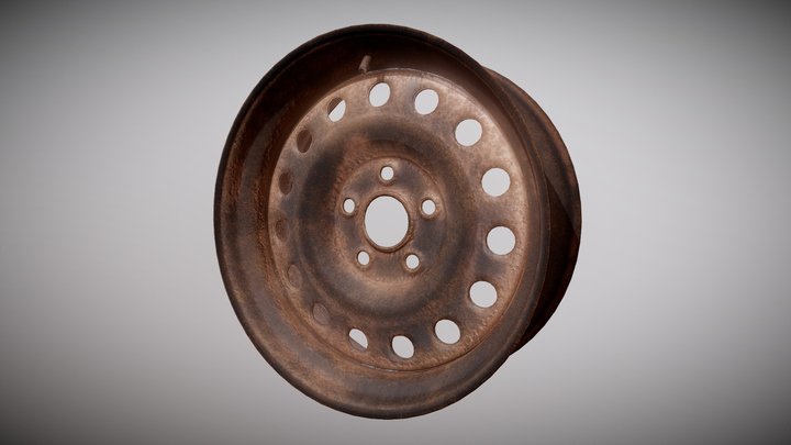 Rusted Wheel Rim 01 – Modello 3D gratuito STL