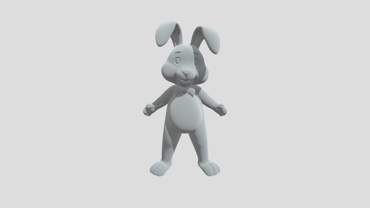 Pastel Easter Bunny 3D Model