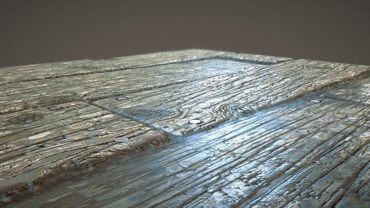Water Damaged Wood Material 3D Model