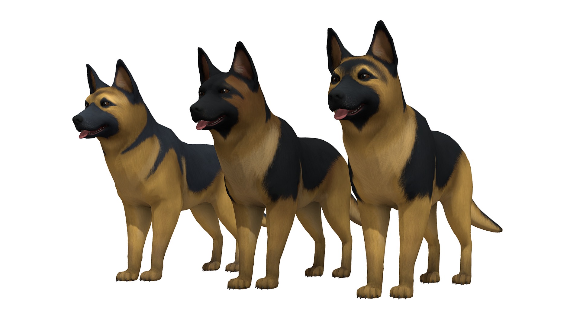 3D model Shepherd dog - This is a 3D model of the Shepherd dog. The 3D model is about a group of dogs.