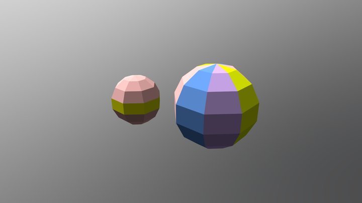 Beach balls lowpoly – Free 3D Model STL