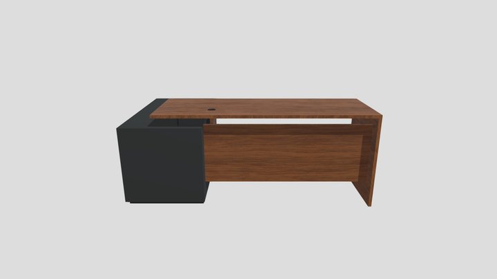 AMBANI Executive Office Desk With Walnut Finish 3D Model