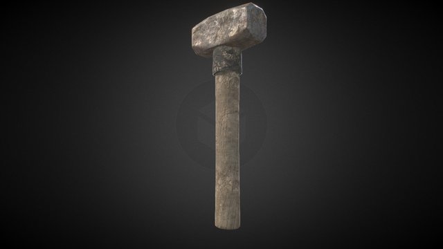 Low Poly Iron Mallet 3D Model