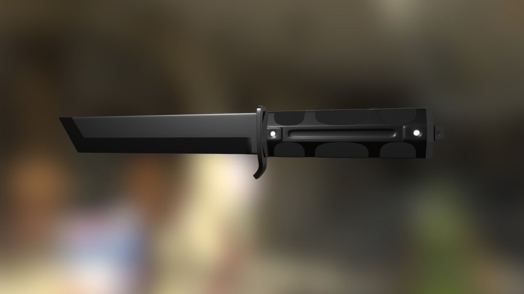 Black knife (High poly)