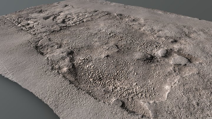 Cracked asphalt with gravel low poly - free