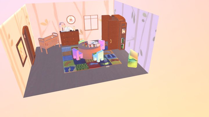 спальня для детей) 3D Model