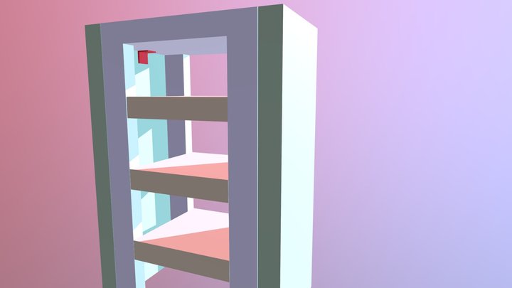 Folding Table With Shelves 3D Model