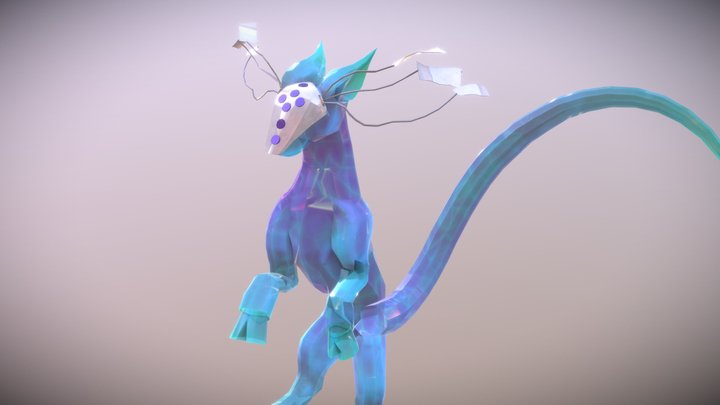 Crystal Doggo Textures 3D Model