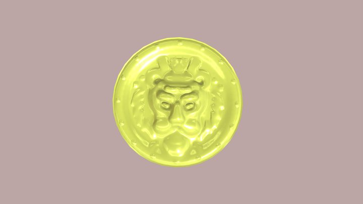 GOLDEN MONSTER LION COIN 3D Model