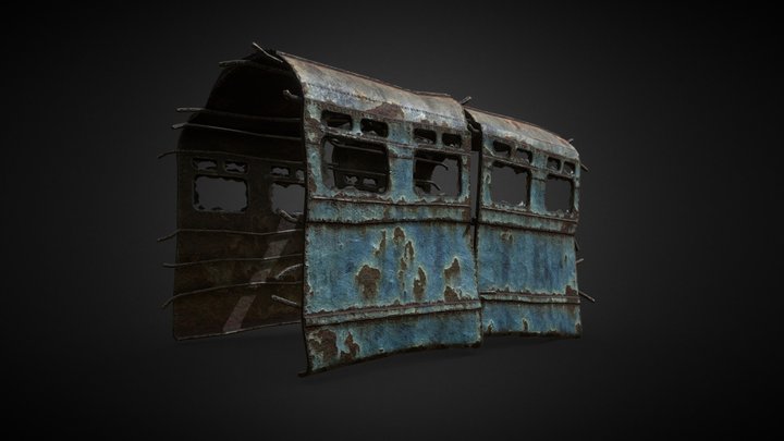 Fallout4: Capital Wasteland ramshackle bus cover 3D Model
